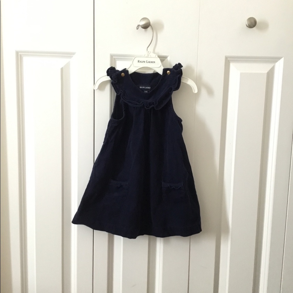 Navy Blue Ralph Lauren Corduroy Dress 24M